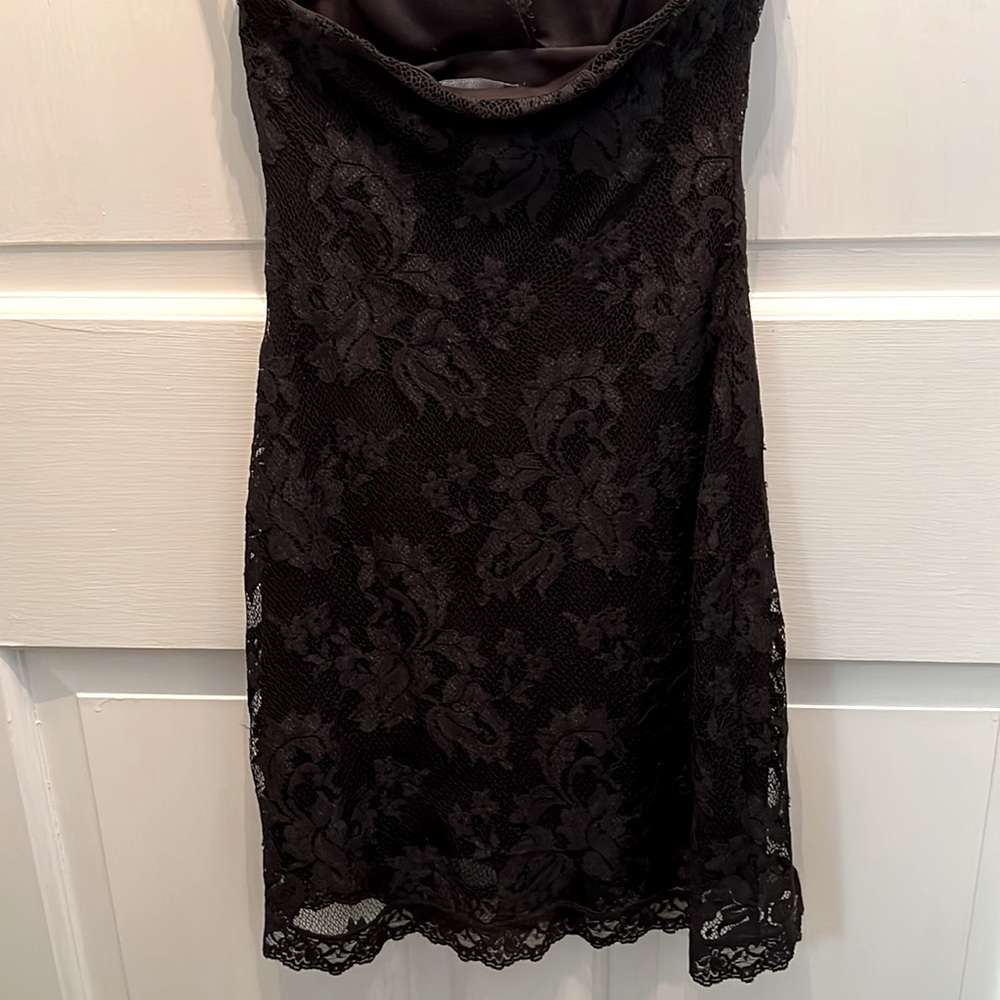 SALE! Bebe Black Lace Halter Dress - Picture 5 of 6